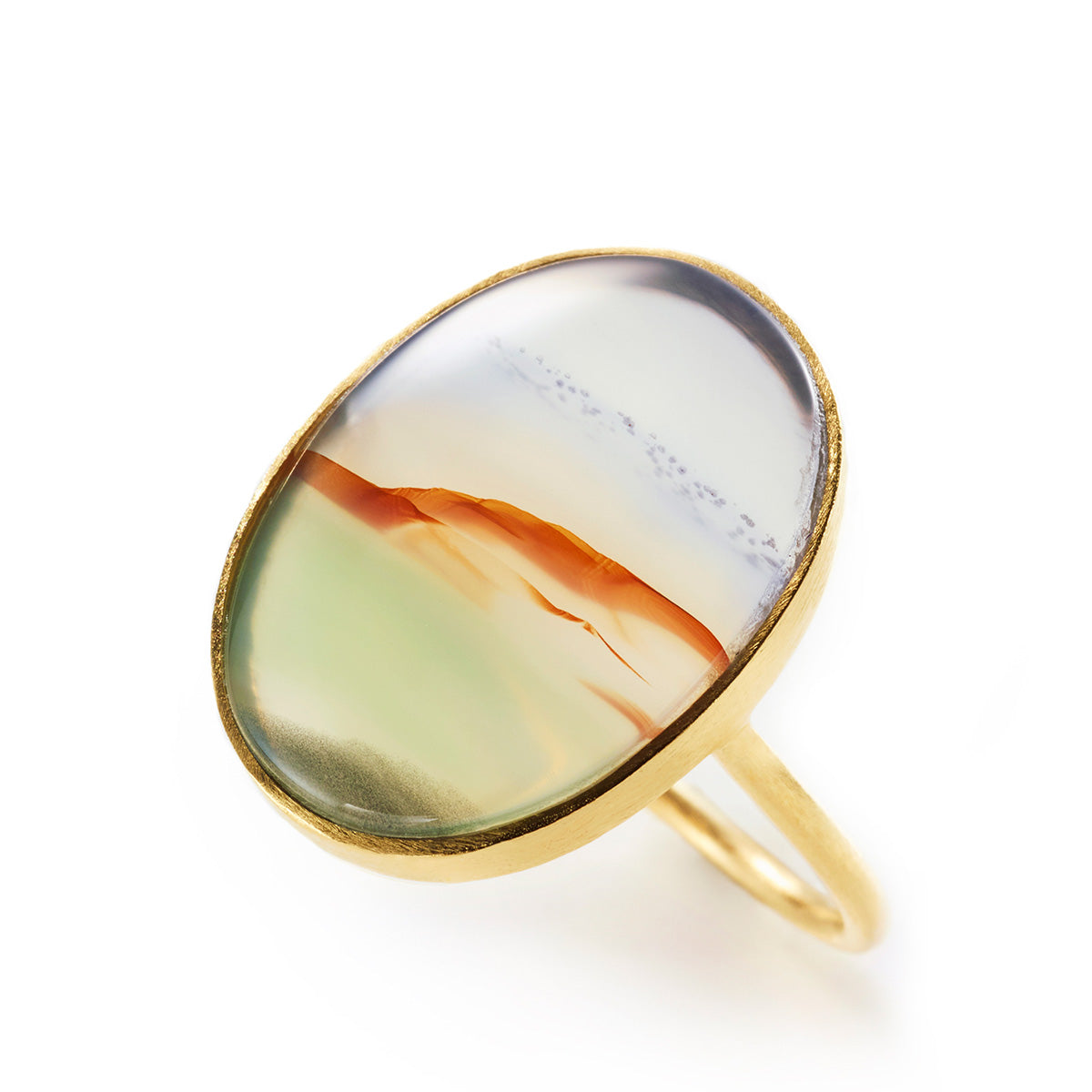 Calmness】ランドスケープアゲートリング [SV925]