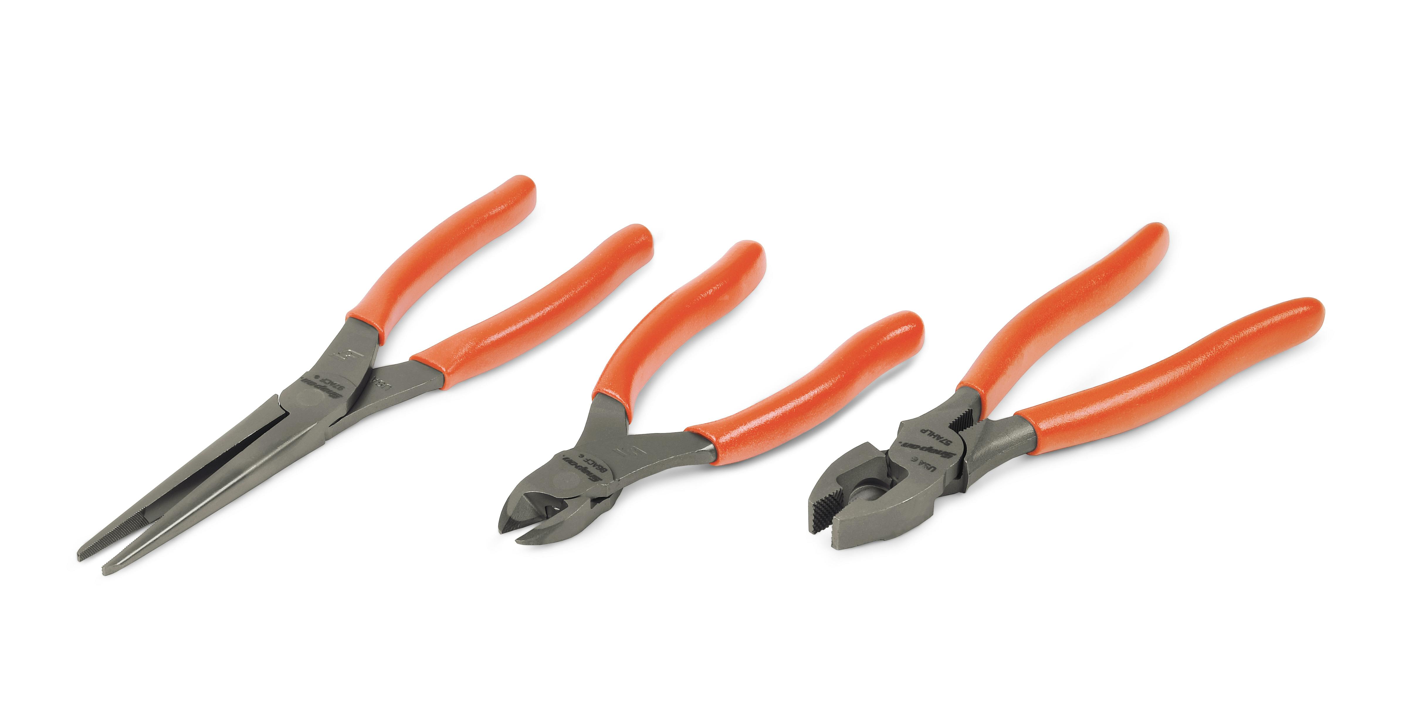 3 pc Pliers/Cutters Set (Orange) - Snap-on Industrial