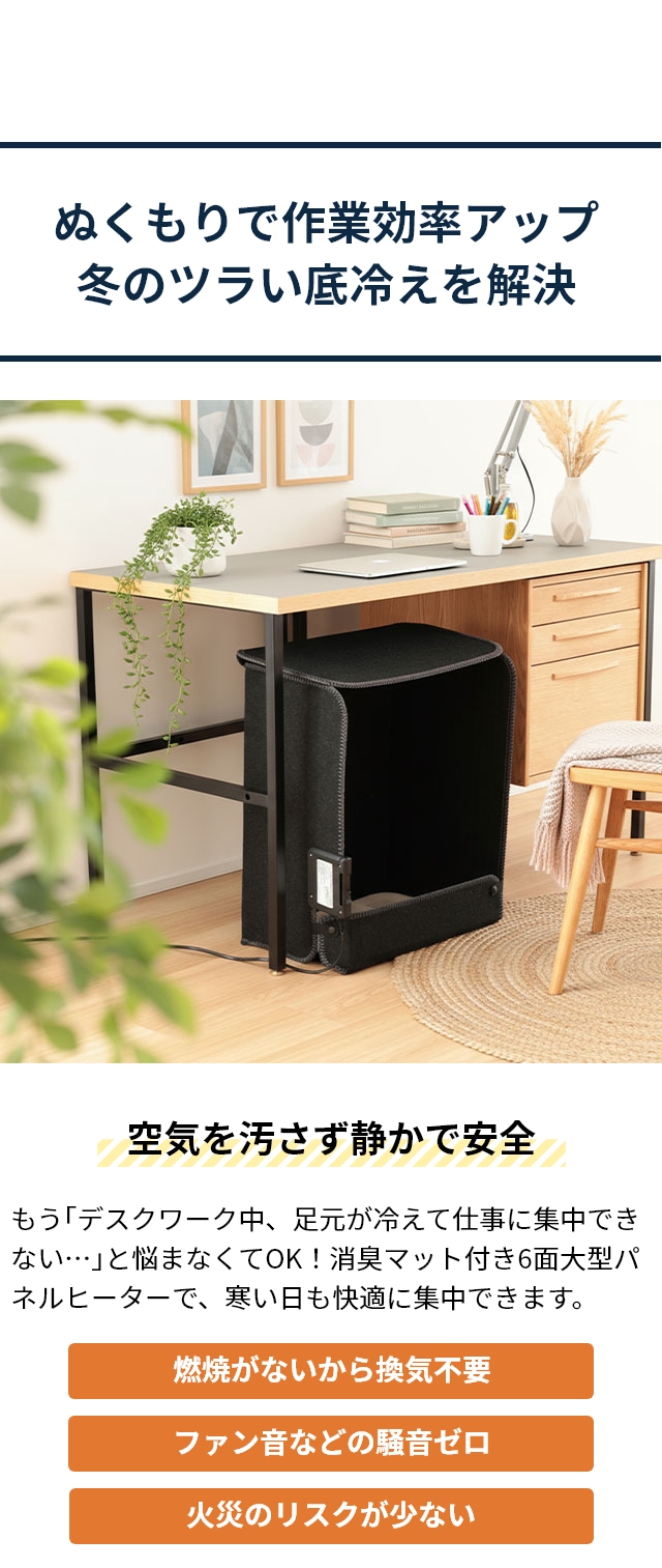 サンコー 【選べる豪華特典】 パネルヒーター 消臭マット付き6面大型