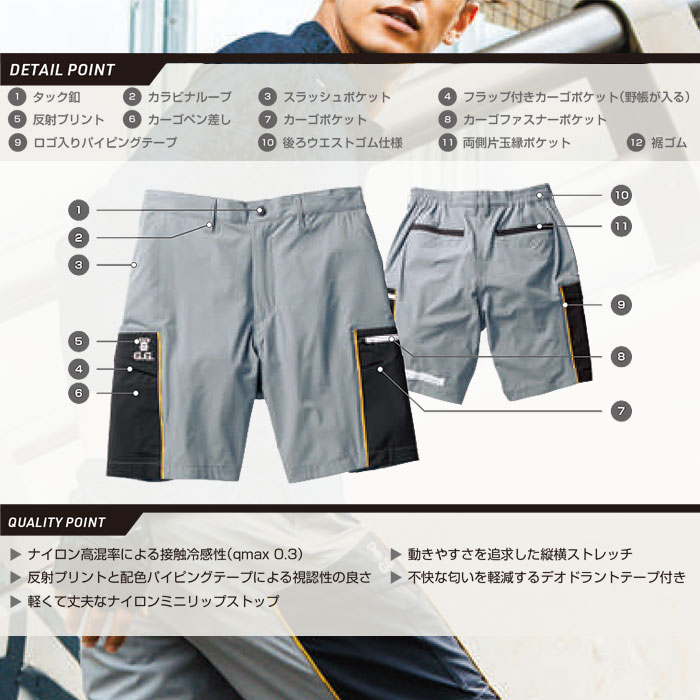 SOWA|桑和|0368-07 ハーフパンツ|作業服専門店SSS-UNIFORM