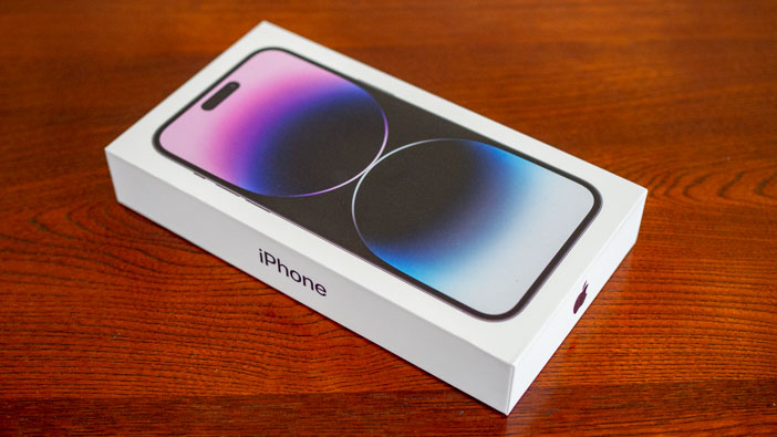 iPhone 14 Pro SIMフリー紫本体+箱シンガポール版カメラ音無し 美品