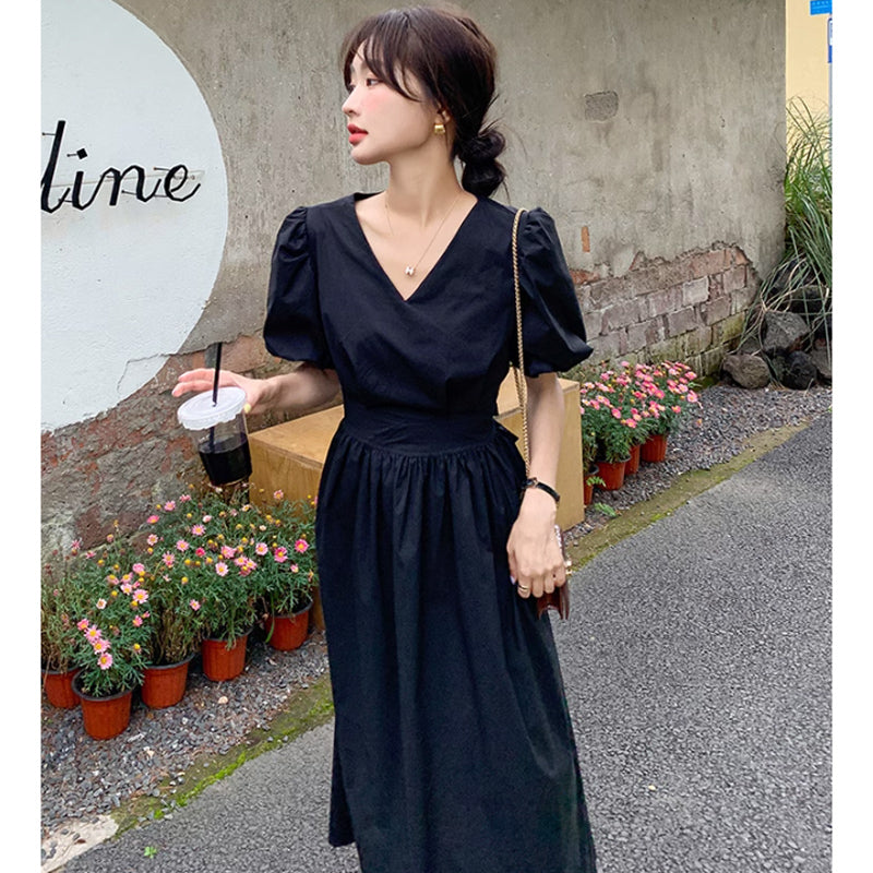 バックセパレートワンピース(2colors)（黒・茶色）春/夏 バック