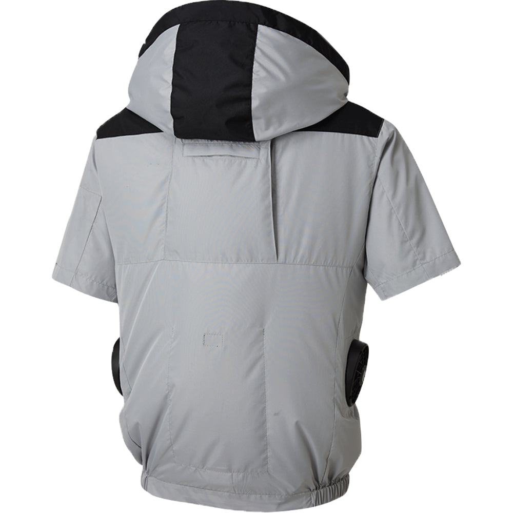 チタン加工半袖ブルゾン】 空調風神服 脇ファン仕様で初のフルハーネス