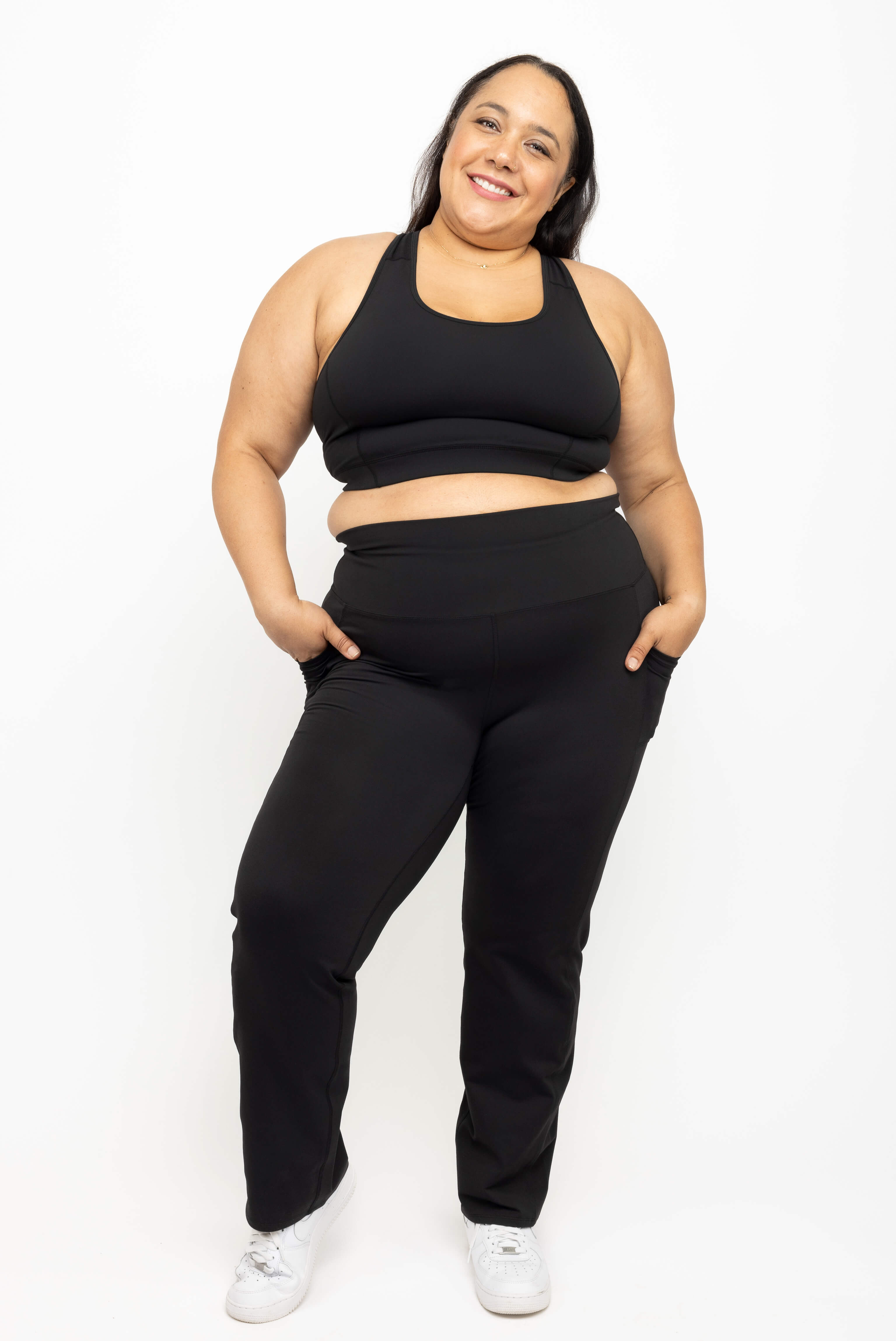 Plus Size Pocket Straight Leggings - Black | Superfit Hero