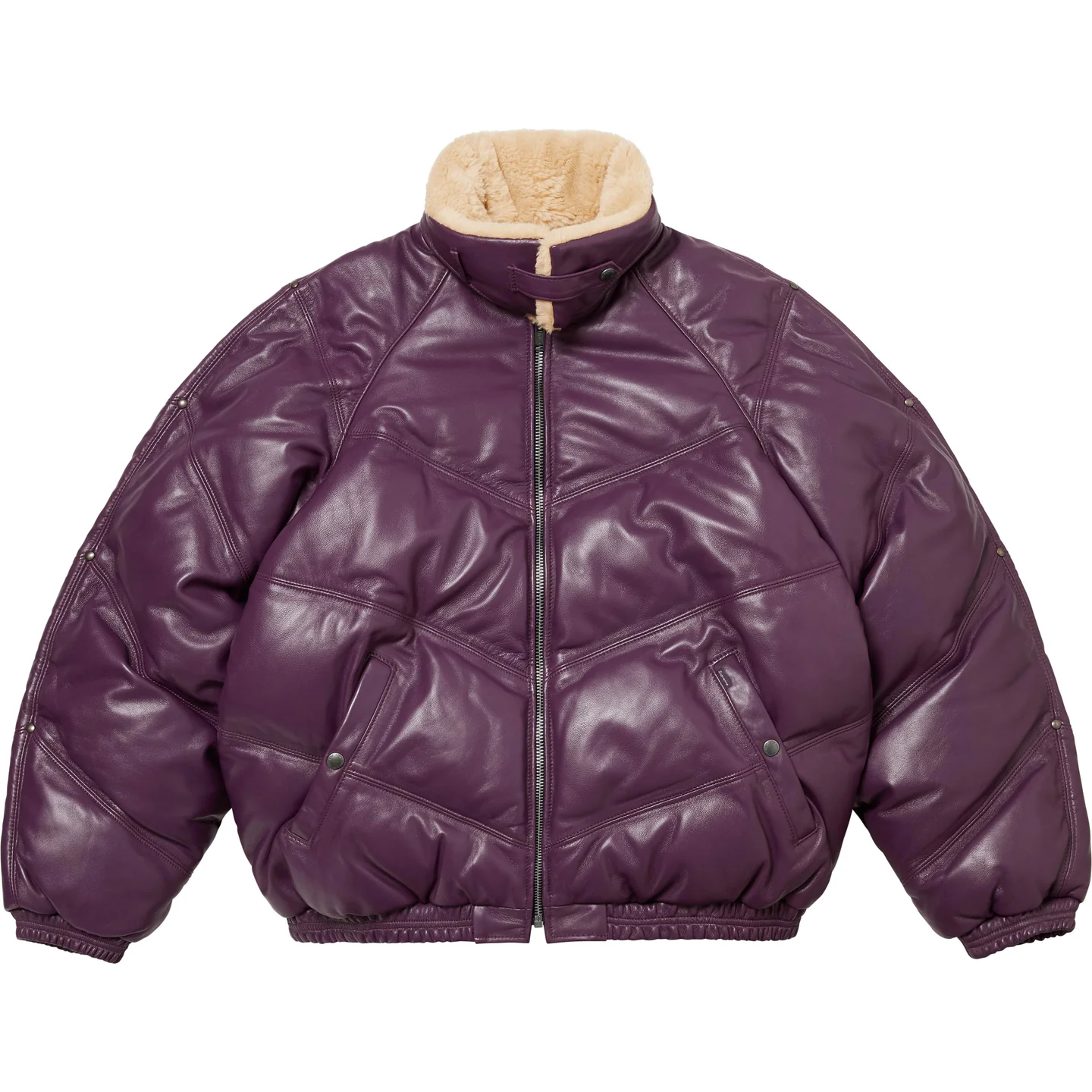Supreme®/Schott® Chevron Leather Down Puffer Jacket | Supreme 24fw