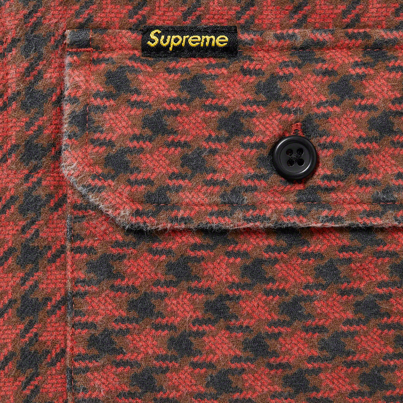 Houndstooth Flannel Hooded Shirt | Supreme 22fw