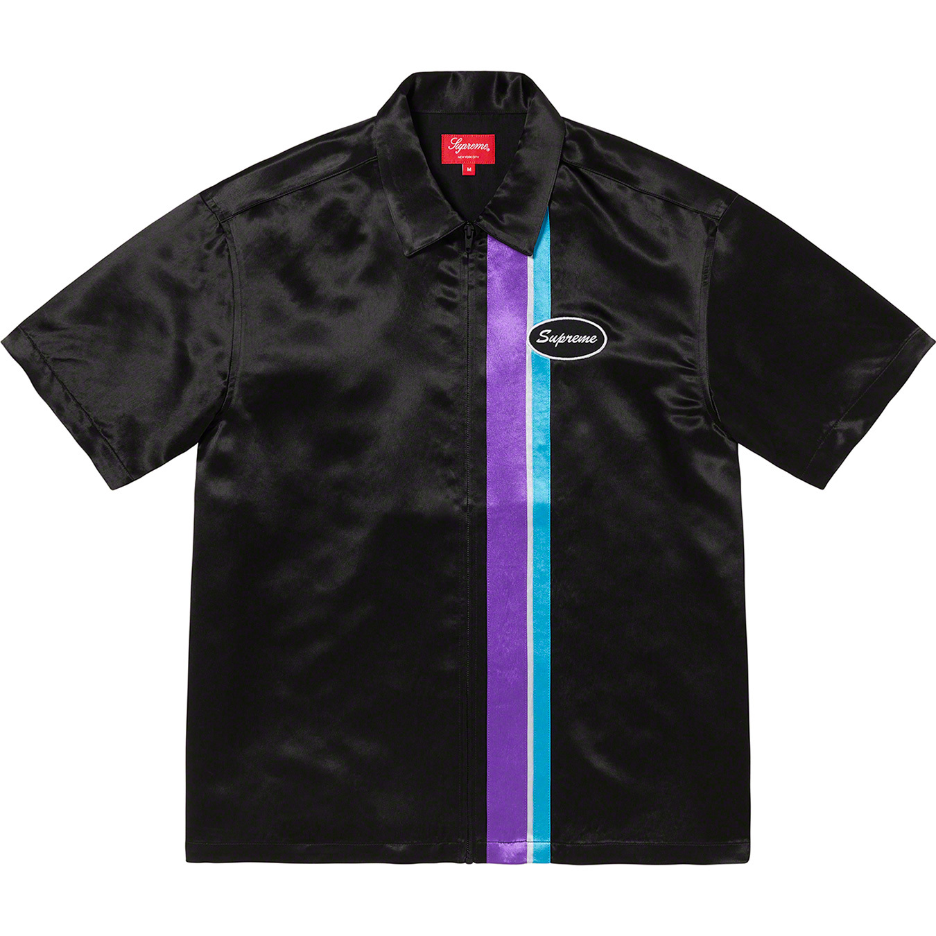 Satin Zip Up S/S Work Shirt | Supreme 22ss