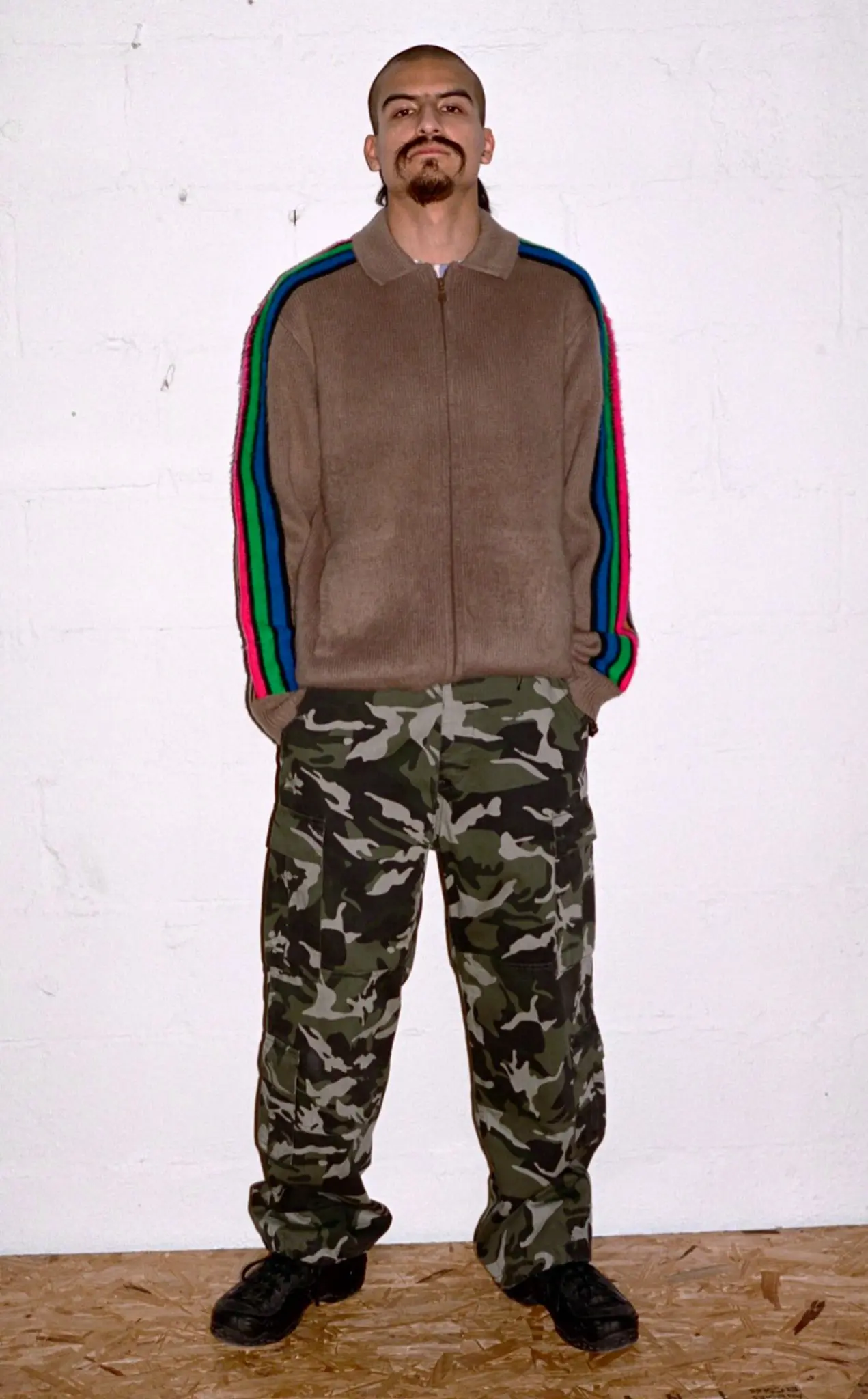 Sleeve Stripe Zip Up Sweater | Supreme 23ss