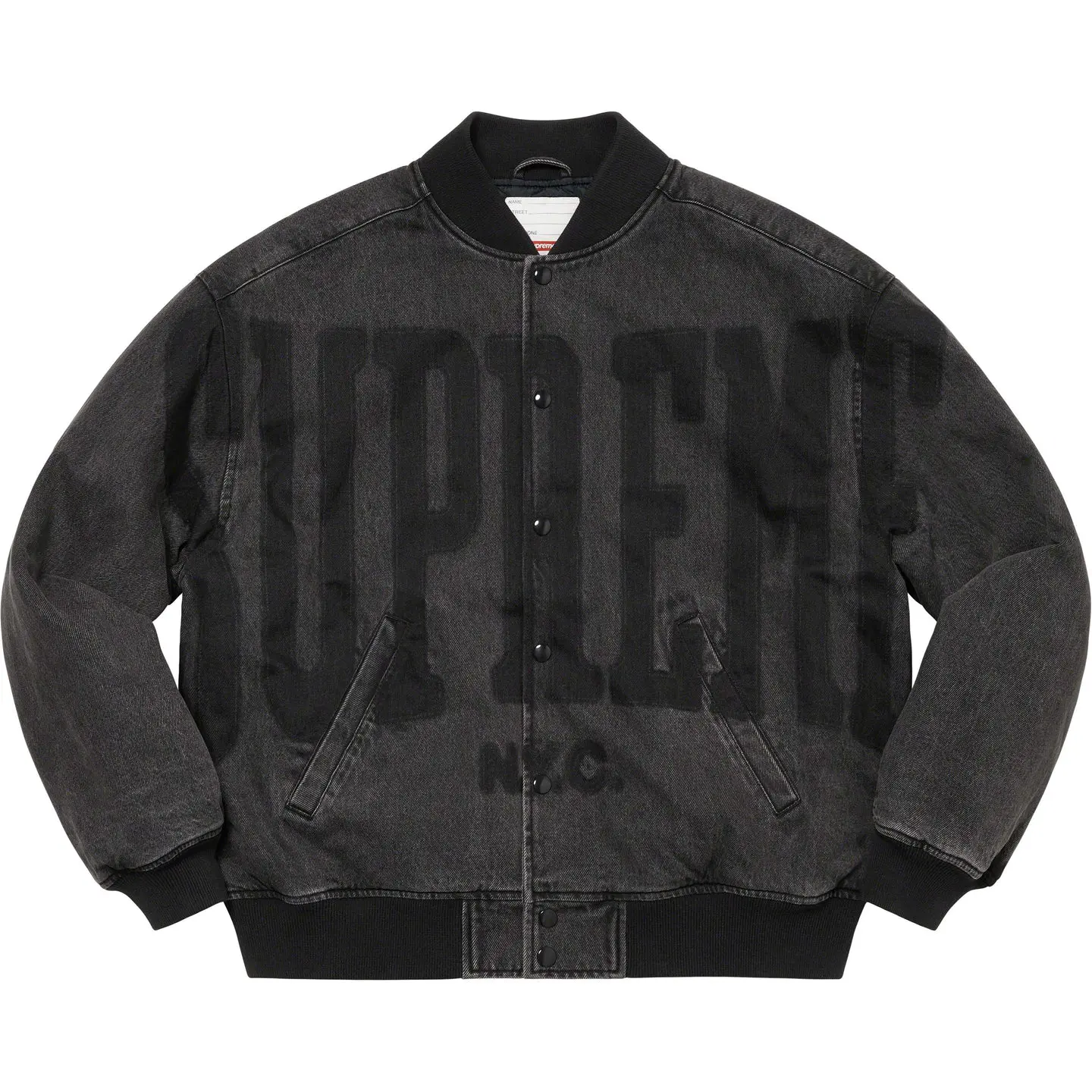 Washed Knockout Denim Varsity Jacket | Supreme 23ss