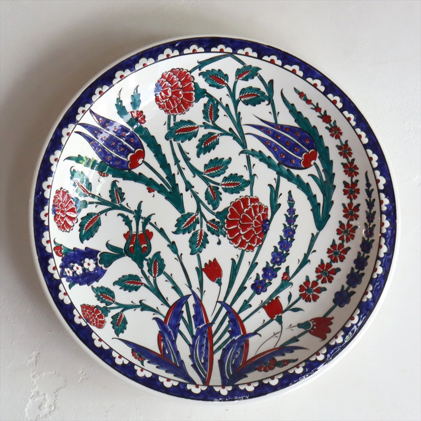 キリムスタイル / 手書き絵皿 31cm トルコ ミュージアムピース