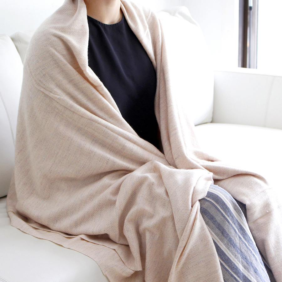 キリムスタイル / カシミア混ウールブランケット・ビッグサイズ