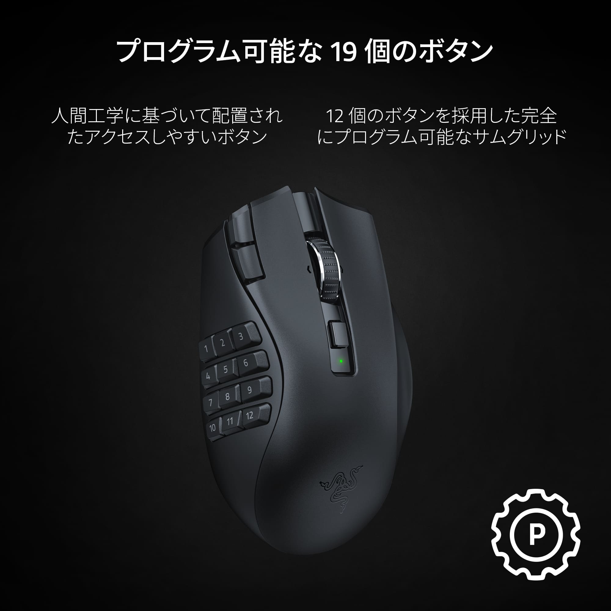 Razer Naga V2 HyperSpeed 21ボタン 2.4GHz / Bluetooth 5.0
