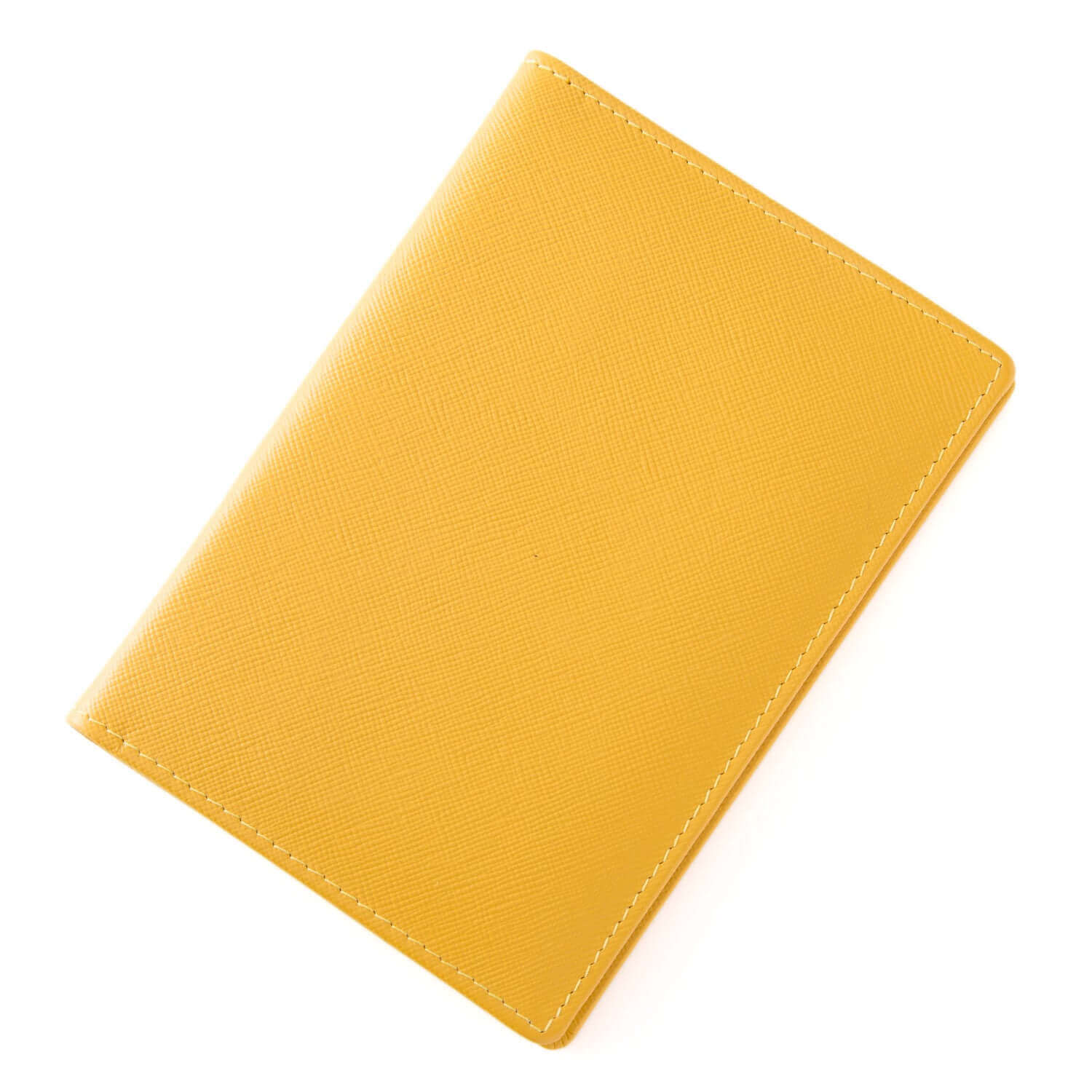 パスケース】本革パスポートケース leather イエロー シボ メンズ
