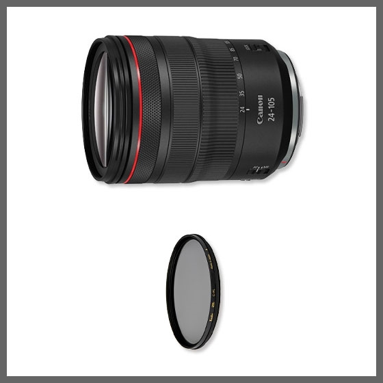 Canon RF24-105mm F4L (PLフィルター付き)