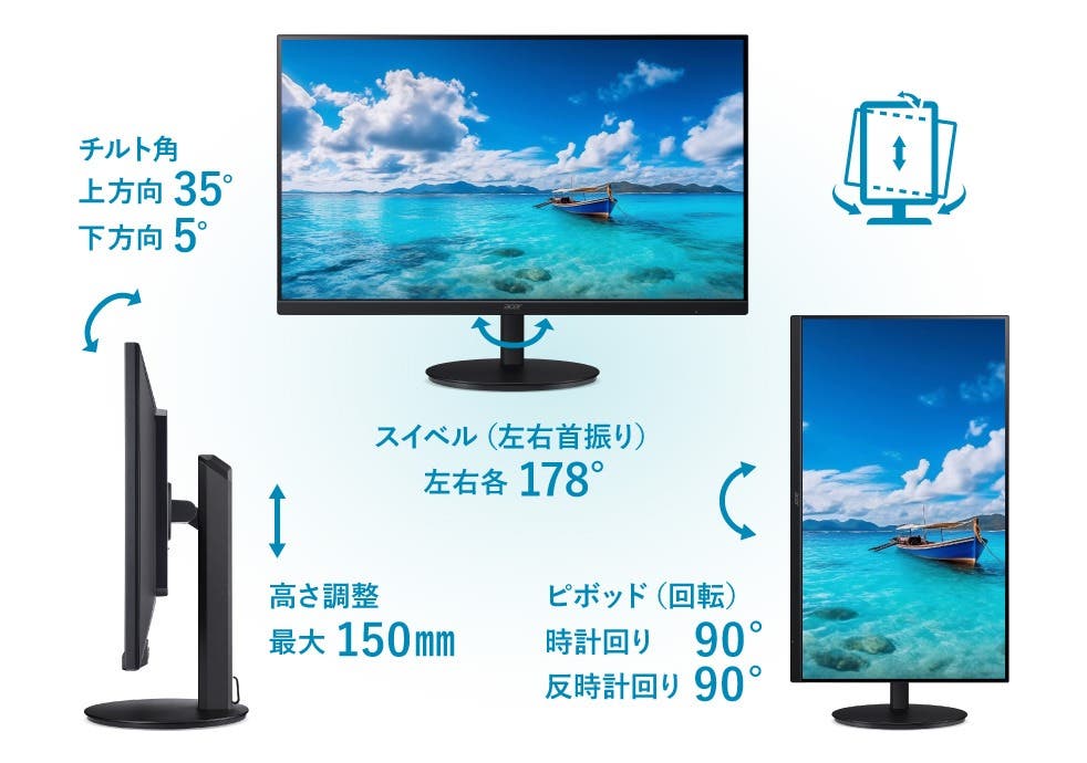 Acer 31.5インチ WQHD IPS 100Hz 1ms(VRB) 非光沢 10億7000万色 DCI-P3