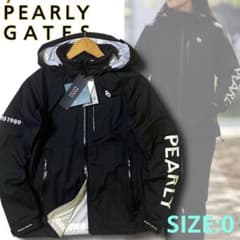 0 パーリーゲイツ ビッグロゴ レインジャケット ブラック 半袖にもなる
