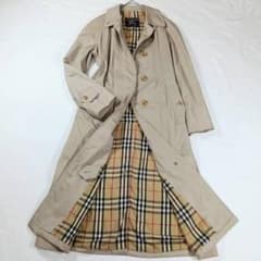 イギリス製】 BURBERRY ステンカラーコート 比翼仕立て ノバチェック