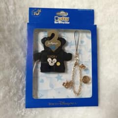 ディズニーシー10周年 ダッフィー2wayストラップチャーム 黒パーカー