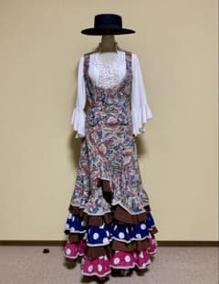 フラメンコ衣装 Mari Quita 上下➕ブラウス➕ウエストリボンの4点