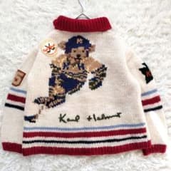 希少】カールヘルム カウチンセーター テディベア ワッペン ユニ