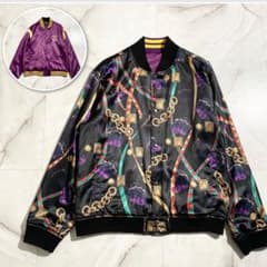 A18530 グラム×ジョジョの奇妙な冒険 承太郎スカジャン パープル XL