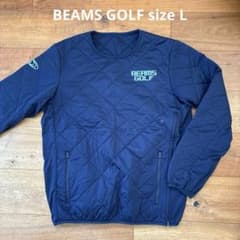 BEAMS GOLF キルティング プルオーバー L ネイビー 防寒ゴルフウェア