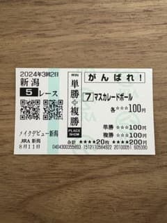 マスカレードボール メイクデビュー/新馬戦 新潟競馬場/現地購入馬券