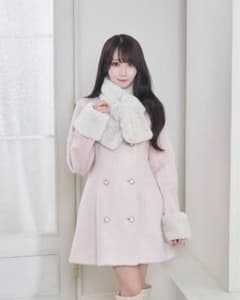 ロゼミューズ 2024 コート マフラー付き ピンク - メルカリ