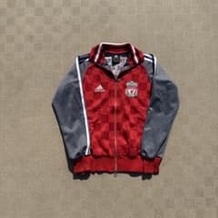 adidas リヴァプールFC トラックジャケット 日本製 古着 刺繍 赤 S
