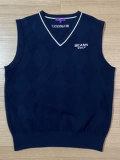 BEAMS GOLF ネイビー Vネック ベスト XL - メルカリ