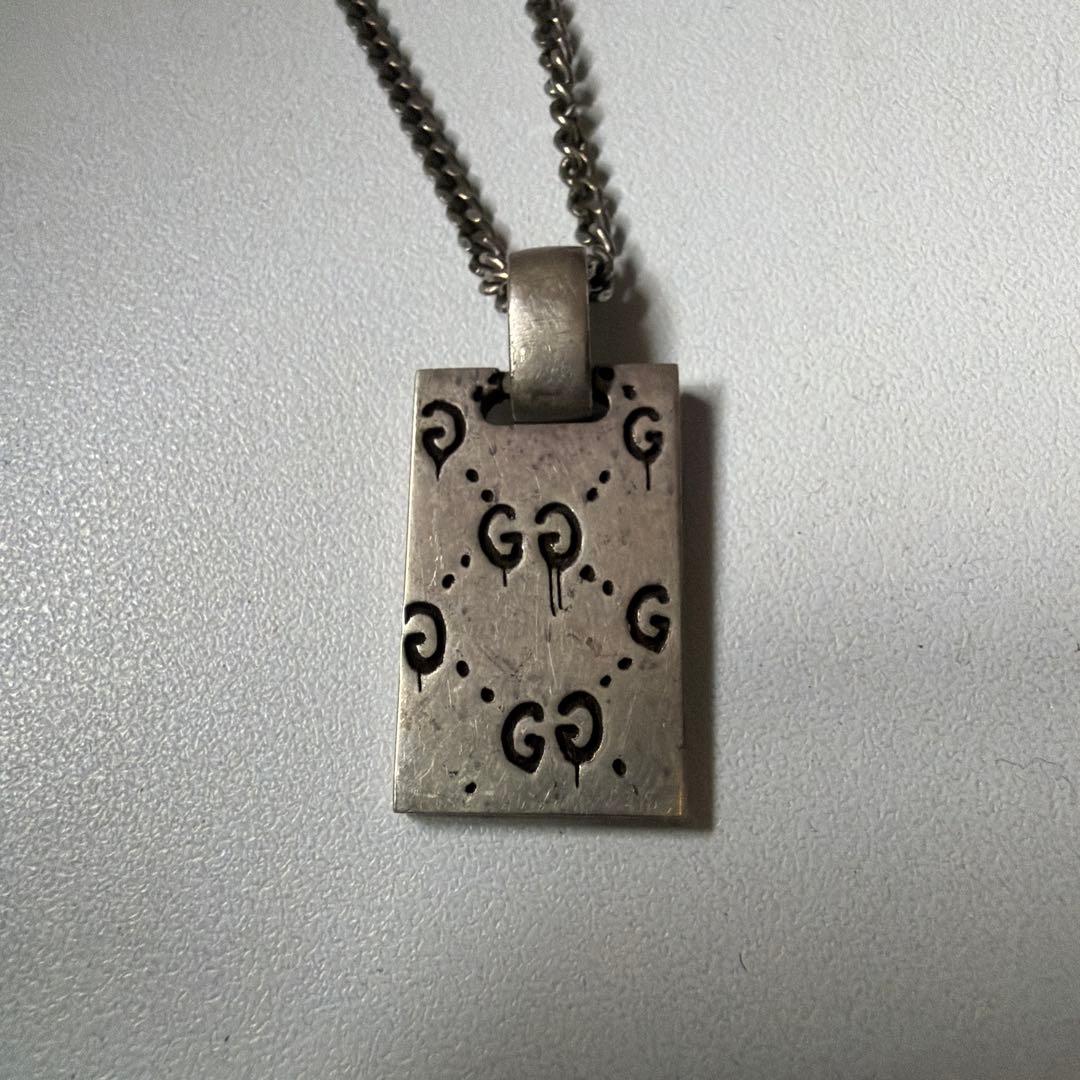 本日限定価格】GUCCI グッチ ゴースト シルバー プレート型 ネックレス