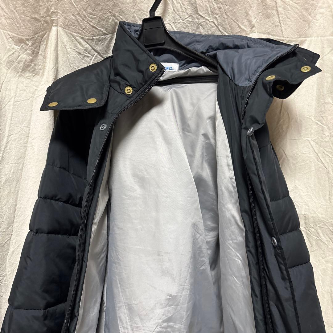 YONEX フード付きダウンロングジャケット ブラック - メルカリ