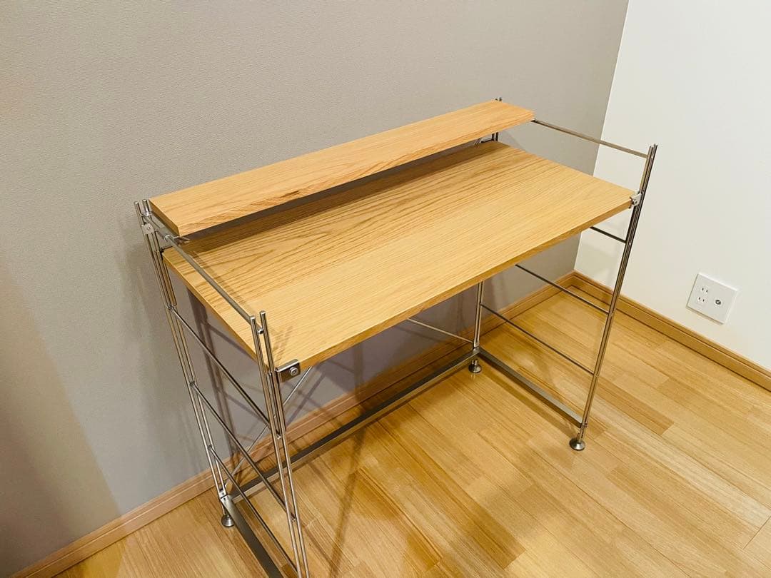 無印良品】ステンレスユニットシェルフ オーク材 デスク仕様 - メルカリ