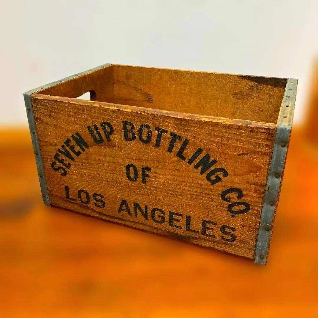 本物！ビンテージ 7UP 木箱1960〜70s ロサンゼルス工場　収納　アメカジ 本物！ビンテージ 7UP 木箱1960〜70s ロサンゼルス工場 収納 アメカジ