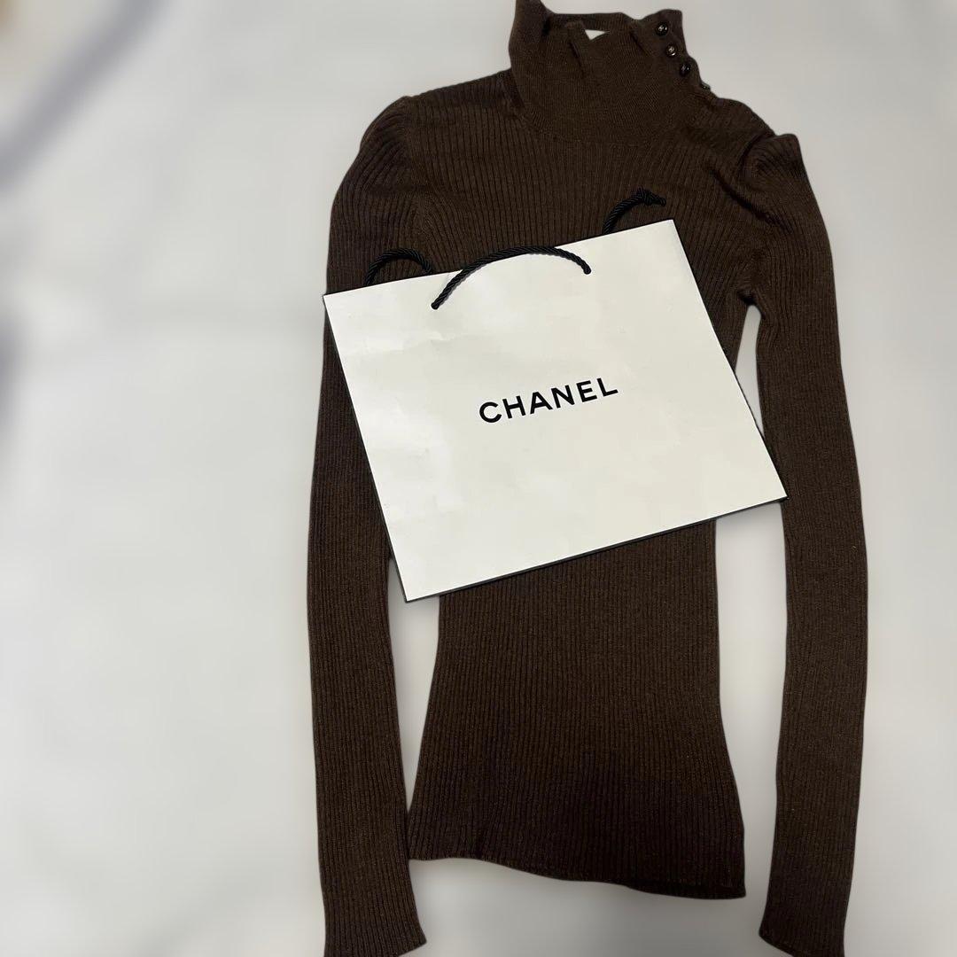 CHANEL ブラウン タートルネック ニット 40 CHANEL（シャネル） タートルネック ニット 00A P16088V00792 ダーク