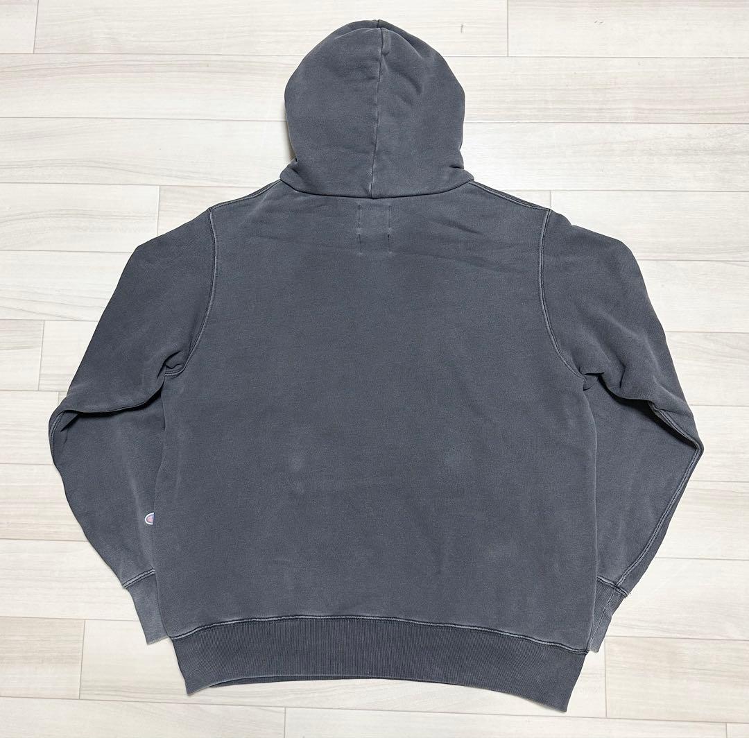 00s old stussy × champion 後付けパーカー - メルカリ