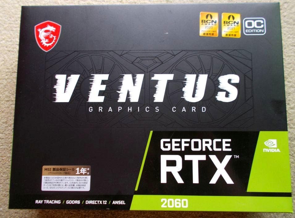 MSI RTX2060 VENTUS 12GB OC 動作確認済 GeForce RTX™ 2060 VENTUS 12G OC