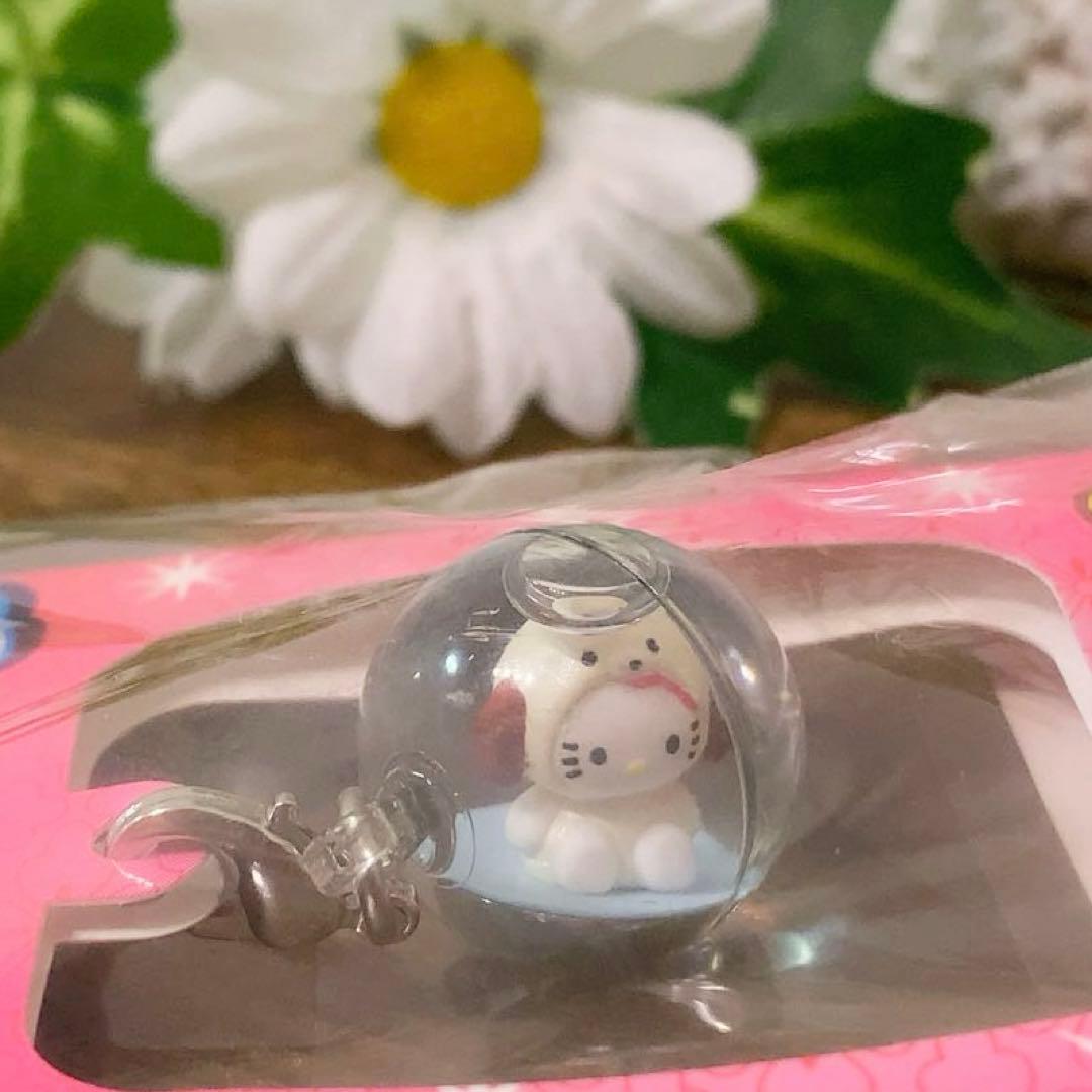 【希少】ハローキティ 根付 　十二支　戌　水入り丸玉　ファスナーマスコット　レア