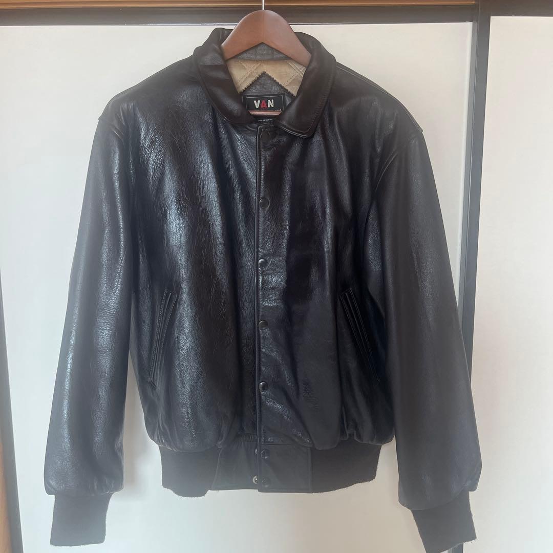VAN JAC スタジャン 革ジャン　レザージャケット ジャンバー ALL LEATHER STADIUM JUMPER - VAN STORE