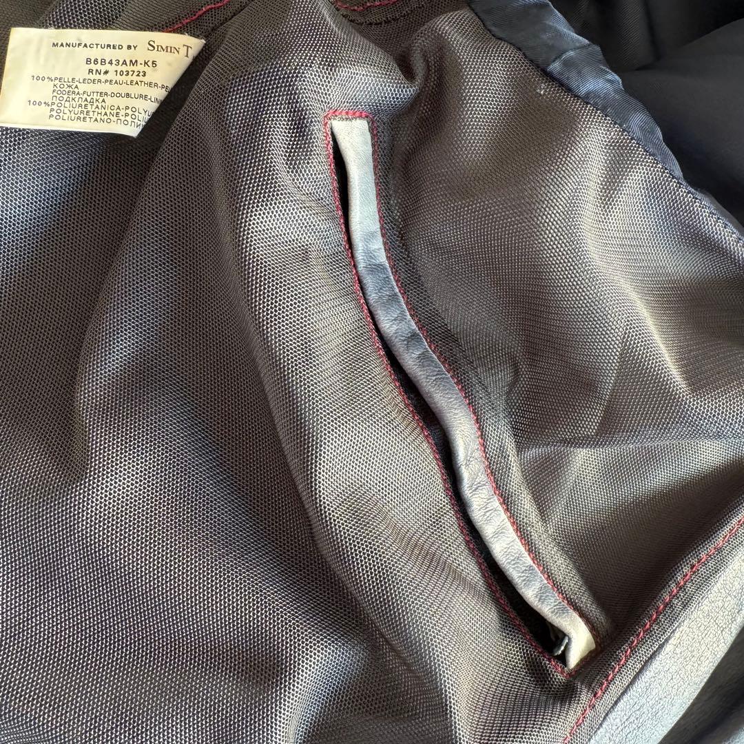 入手困難】アルマーニジーンズ シングルライダース レザー ダメージ