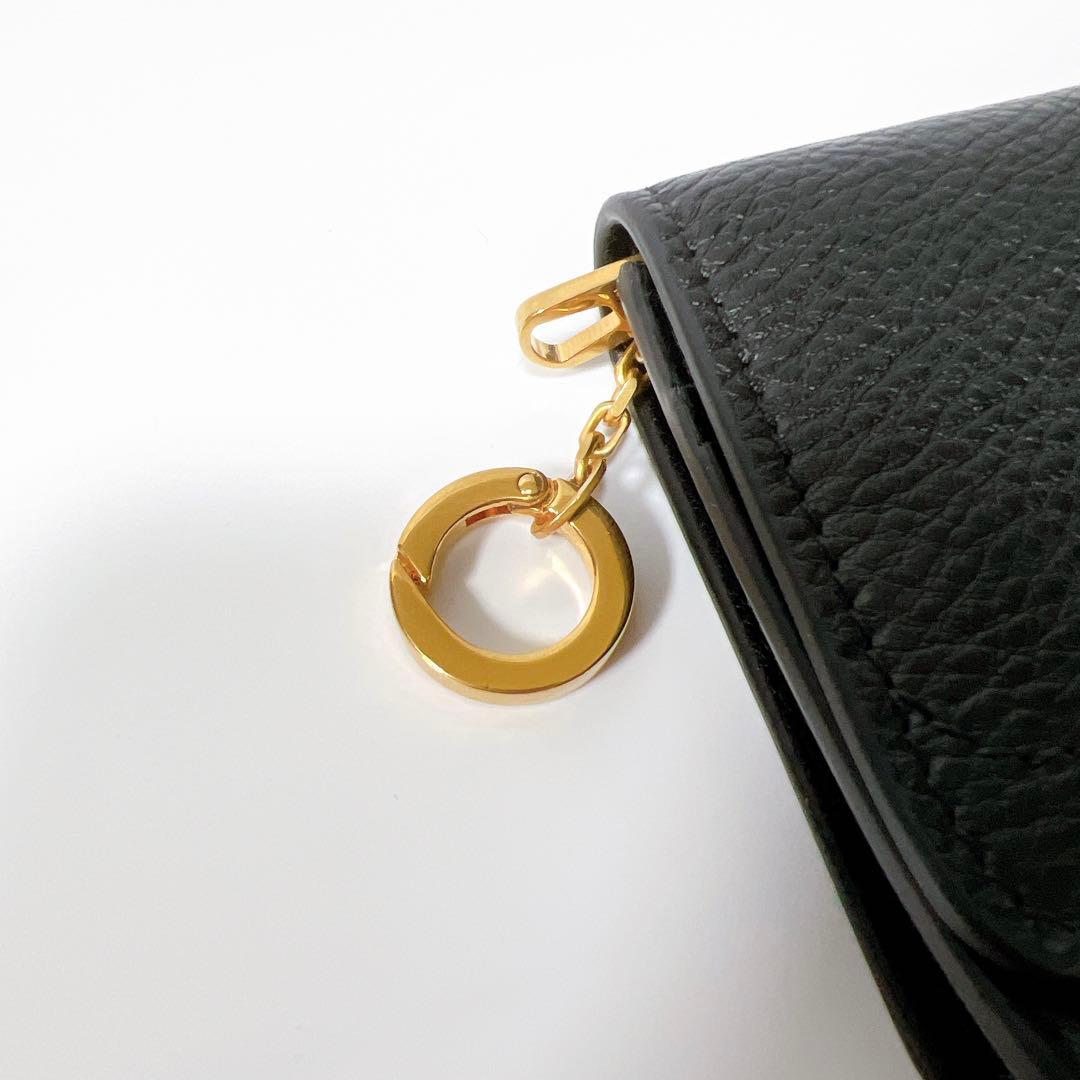 《極美品》イルビゾンテ レザーカードケース ミニ財布 ブラック 箱付き