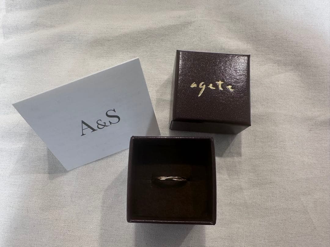 agete アガット 2連風 K10リング 13号 販売証明書＆箱付き - メルカリ