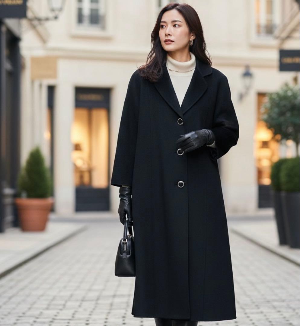 SALE 【美品】ロロピアーナ 大きいサイズ カシミヤ リバーコート 上品