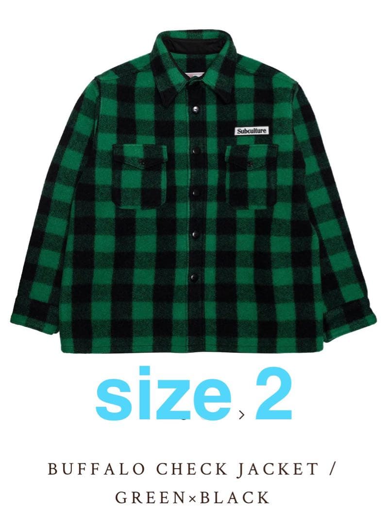 Subculture バッファローチェックジャケット緑黒2 新品 キムタク