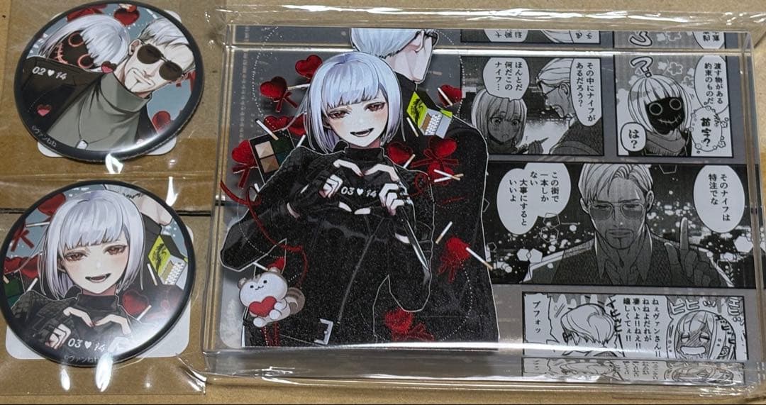 ヴァンねねくじ B賞 E賞 アクリルブロック 缶バッジ - メルカリ