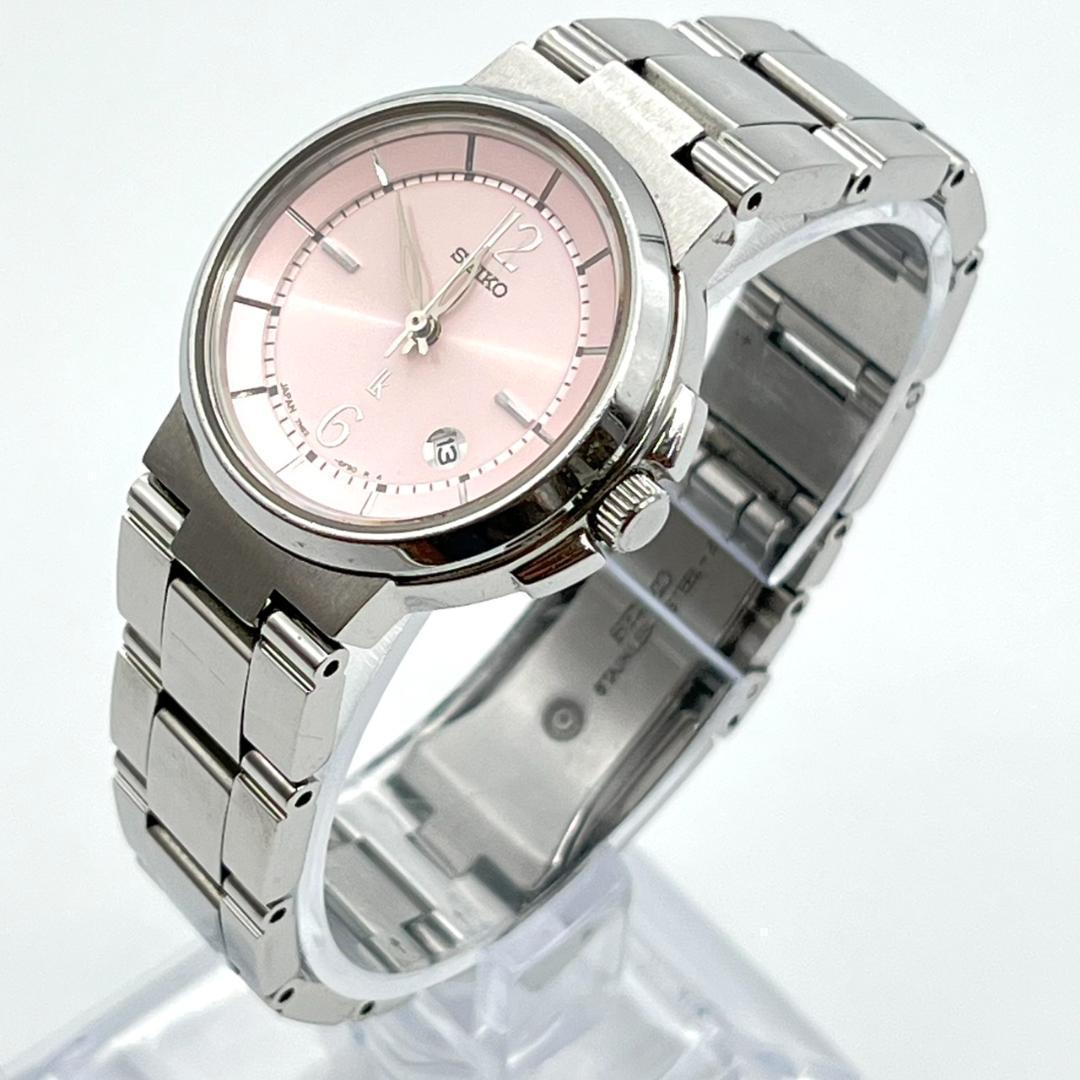 良品 セイコー ルキア ピンク文字盤カレンダー 新品電池交換済
