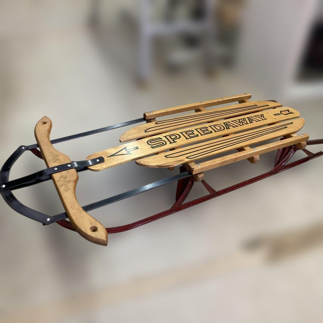 yo-132 【レア】SPEEDAWAY 木製ヴィンテージソリ 西ドイツ ヴィンテージ ソリ 木製 アンティーク そり スレッジ