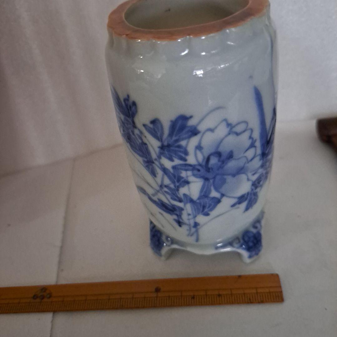 こめ様専用 江戸中 極上 小壺 極上縁絞り型 縁紅付 呉須