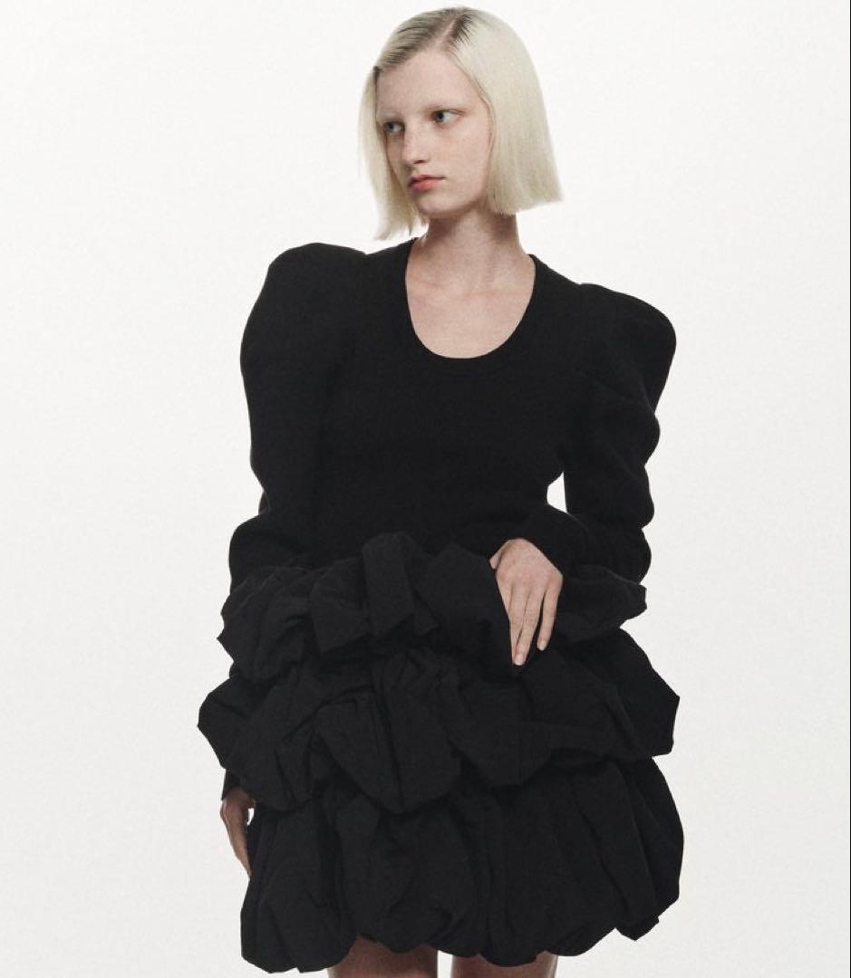 【新品未使用】Bibiy. パフスリーブニット ブラック 中古・古着通販】Bibiy. (ビビィ) パフスリーブニット ブラック サイズ