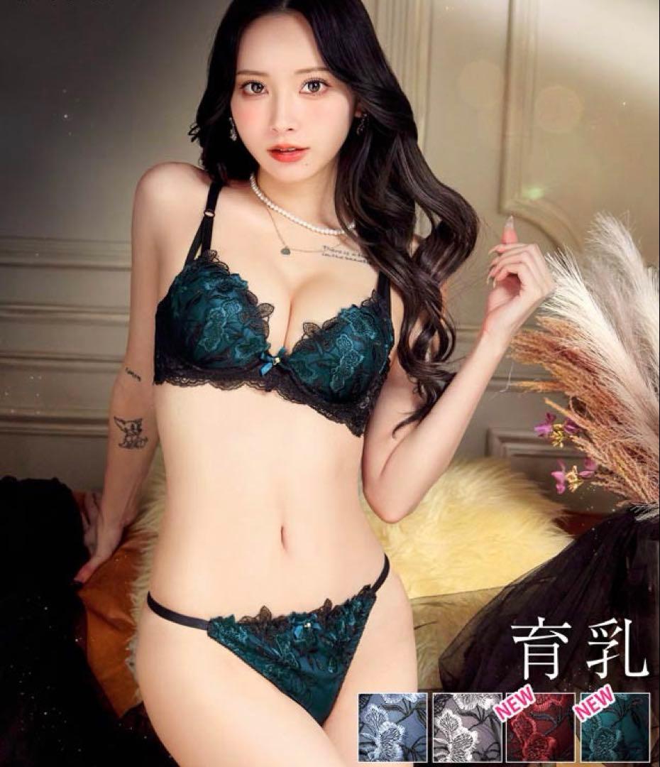 新色入荷❤️大人気❤️ダスティーエンブロイダリー❤️上下セット❤️全4色❤️バックレース❤️